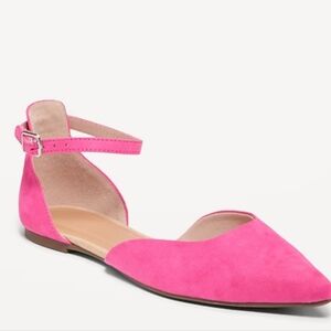 Old Navy Hot Pink Ankle Strap D'Orsay Flats, Women's Size 10, NWOT